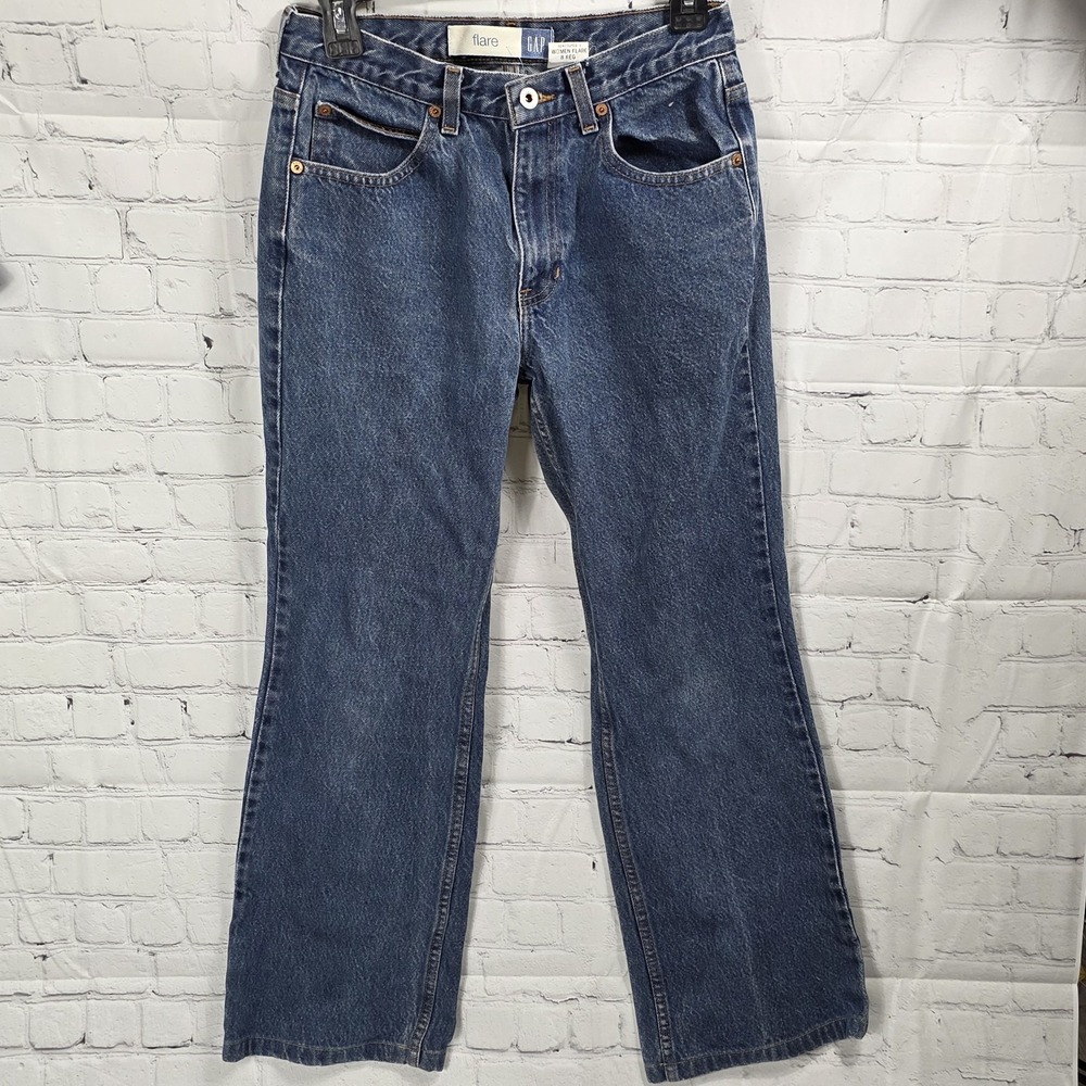 Vintage Y2K‎ Gap Flare Stretch Jeans Womens Size 8 Medium Wash.  BG